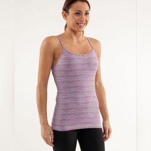 🍀Lululemon Power Y Tank in Muted Mauve Stripes Galore